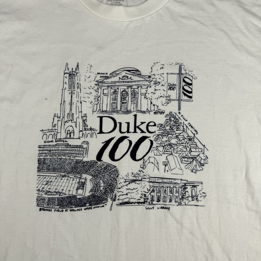 DUKE University T Shirt White XL Cotton